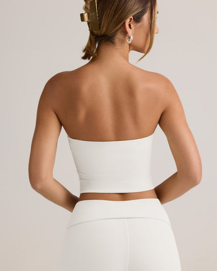 White Modal Strapless Crop Top