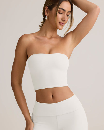 White Modal Strapless Crop Top